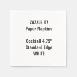 Aangepaste WITTE Cocktail Papier servetten Blank