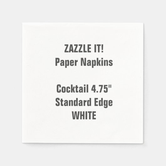 Aangepaste WITTE Cocktail Papier servetten Blank (Voorkant)