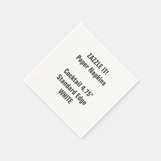 Aangepaste WITTE Cocktail Papier servetten Blank (Hoek)