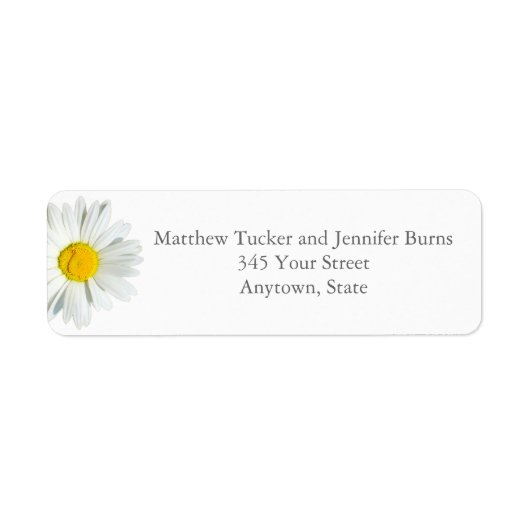 Aangepaste witte Daisy Envelope retour adreslabels Etiket (Voorkant)