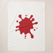 Aangepaste witte deken met tomaat rode spat-art (Voorkant)