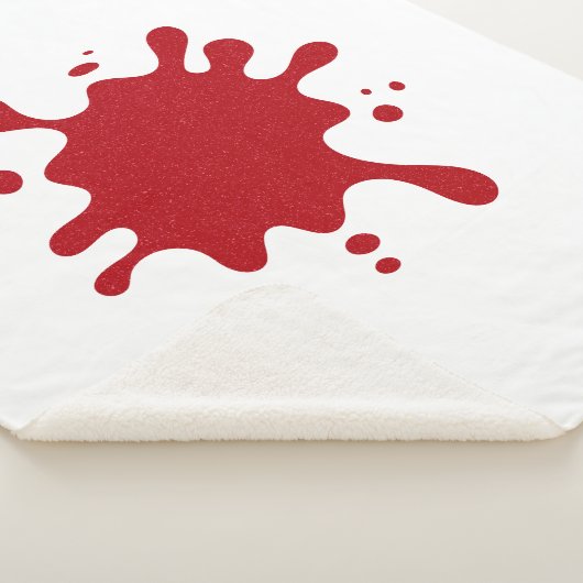 Aangepaste witte deken met tomaat rode spat-art (3/4)