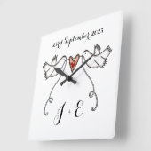 Aangepaste witte doven bruiloft Gift Acrylsqua Vierkante Klok (Hoek)