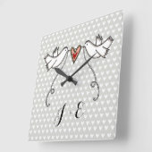 Aangepaste witte doven bruiloft Gift Acrylsqua Vierkante Klok (Hoek)