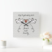 Aangepaste witte doven bruiloft Gift Acrylsqua Vierkante Klok (Huis)