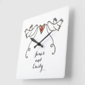 Aangepaste witte doven bruiloft Gift Acrylsqua Vierkante Klok (Hoek)