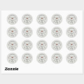 Aangepaste witte doves weddenschap ronde sticker (Vel)
