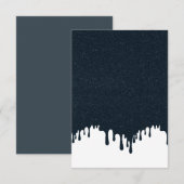 Aangepaste witte druppel RSVP kaart – Charcoal tex (Voorkant / Achterkant)