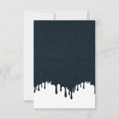 Aangepaste witte druppel RSVP-kaart – houtskooltex RSVP Kaartje (Voorkant)