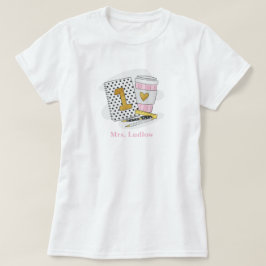 Aangepaste witte eerste klas leraar t-shirt