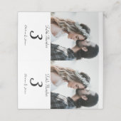 Aangepaste witte elegante kalligrafie foto bruilof plaatskaartje (Buitenkant ongevouwen)