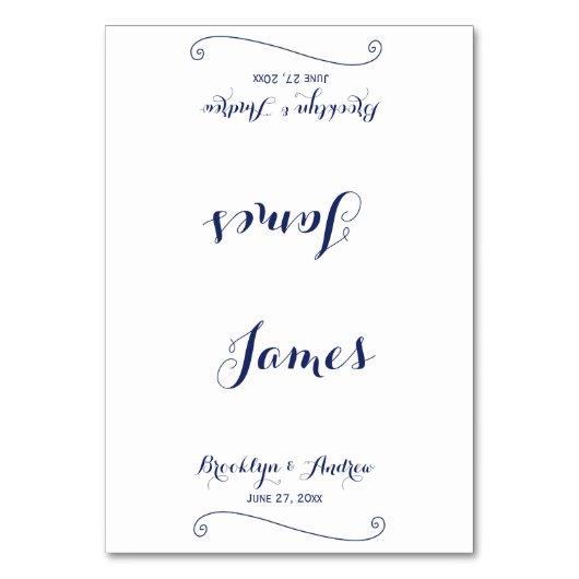 Aangepaste witte en blauwe kaarten voor bruiloft (Voorkant)