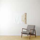 Aangepaste witte en gouden glitters bruiloftsfotoh wandkleed (In Situ (horizontaal))