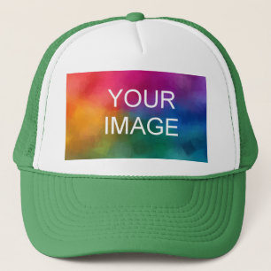 Aangepaste witte en groene elegante moderne Sjablo Trucker Pet