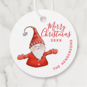 Aangepaste Witte en Rode Schattigee Gnoom Vrolijk  Bedankjes Labels (Achterkant)