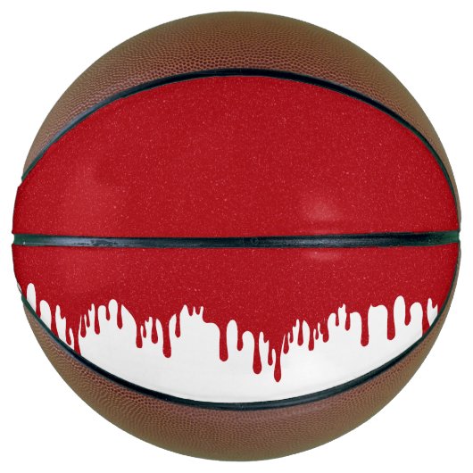 Aangepaste witte en tomaat rode druipende basketba basketbal (Voorkant)