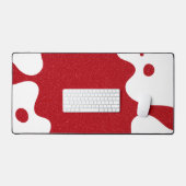 Aangepaste witte en tomaatrode blob-bureaumat bureaumat (Keyboard & Muis)