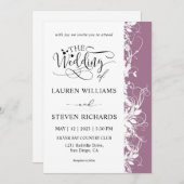 Aangepaste witte en violette Paarse bruiloft Kaart (Voorkant / Achterkant)