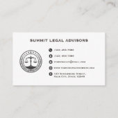 Aangepaste witte en zwarte monogram wet Kantoor Visitekaartje (Achterkant)