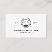 Aangepaste witte en zwarte monogram wet Kantoor Visitekaartje (Voorkant)