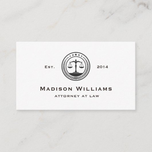 Aangepaste witte en zwarte monogram wet Kantoor Visitekaartje (Voorkant)