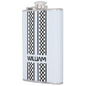 Aangepaste witte en zwarte race sportstreep heupfles (Links)