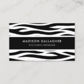 Aangepaste witte en zwarte zebra patroon Professio Visitekaartje (Voorkant)