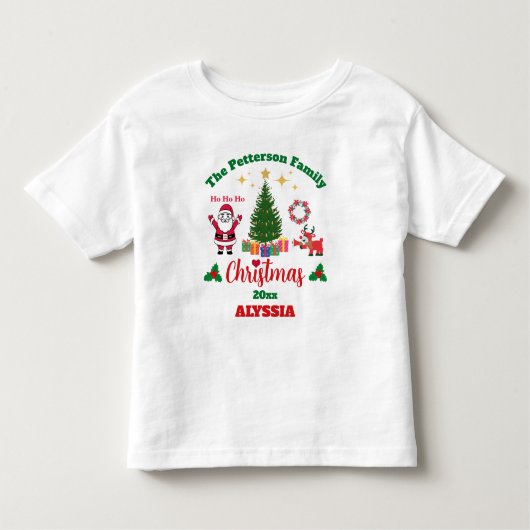 Aangepaste witte familie Kerstmis Sinterklaas rend Kinder Shirts (Voorkant)