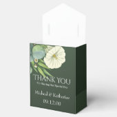 Aangepaste witte flora en smaragdgroen dank u bedankdoosjes (Geopend)