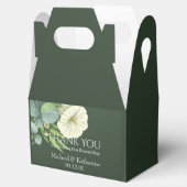 Aangepaste witte flora en smaragdgroen dank u bedankdoosjes (Geopend)