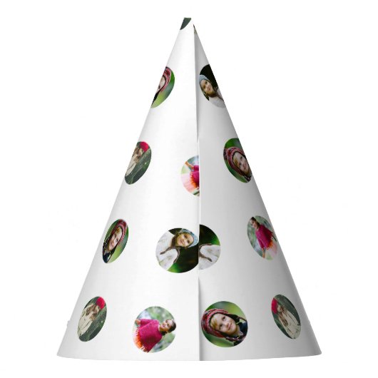 Aangepaste witte foto dot accessoire feesthoedjes (Achterkant)