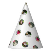 Aangepaste witte foto dot accessoire feesthoedjes (Links)
