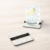 Aangepaste witte / gouden sterren met bericht Jubi Bier Onderzetter (Rechterzijde)