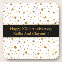 Aangepaste witte / gouden sterren met bericht Jubi