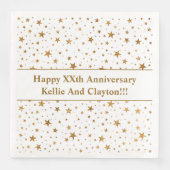 Aangepaste witte / gouden sterren met bericht Jubi Servet (Voorkant)