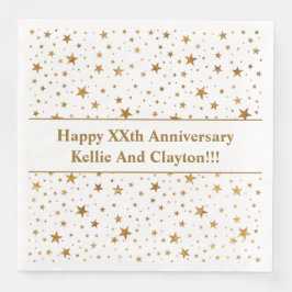 Aangepaste witte / gouden sterren met bericht Jubi Servet