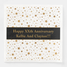 Aangepaste witte / gouden sterren met bericht Jubi Servet