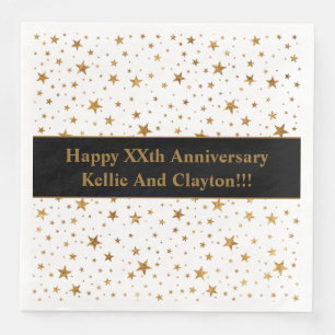 Aangepaste witte / gouden sterren met bericht Jubi Servet