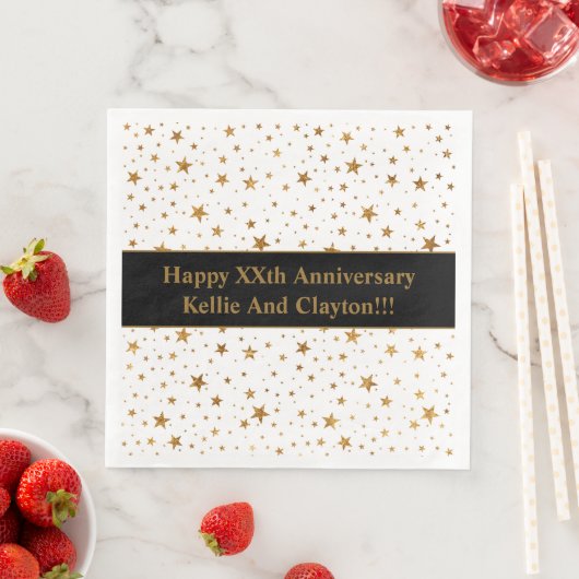 Aangepaste witte / gouden sterren met bericht Jubi Servet (Insitu)