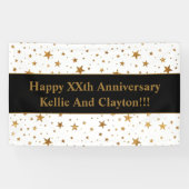 Aangepaste witte / gouden sterren met bericht Jubi Spandoek (Horizontaal)