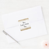 Aangepaste witte gouden verjaardagsfeestje vierkante sticker (Envelop)