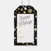 Aangepaste witte goudvlekken op zwarte vlekken cadeaulabel (Voorkant)