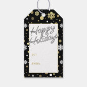 Aangepaste witte goudvlekken op zwarte vlekken cadeaulabel (Voorkant)