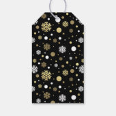 Aangepaste witte goudvlekken op zwarte vlekken cadeaulabel (Achterkant)