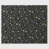 Aangepaste witte goudvlekken op zwarte vlekken cadeaupapier (Vlak)