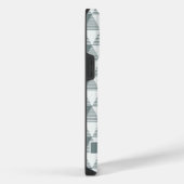Aangepaste witte grijze driehoekstrepen geometrisc iPhone hoesje (Rechterkant)