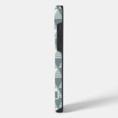 Aangepaste witte grijze driehoekstrepen geometrisc iPhone hoesje (Linkerkant)