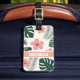 Aangepaste Witte Groene Roze Vakantie Bagagelabel
