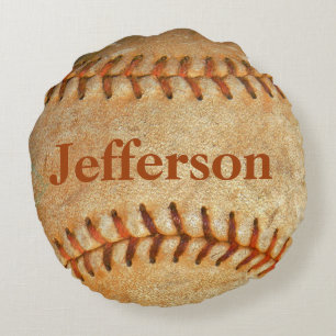 Aangepaste  witte honkbal rode roodroodheid rond kussen