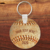 Aangepaste witte honkbal rode roodroodheid sleutelhanger (Voorkant)